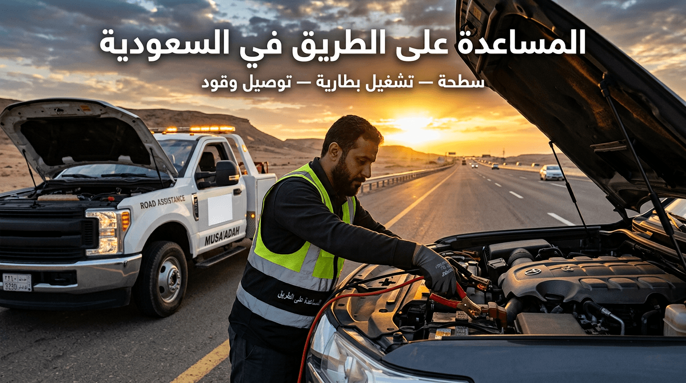 المساعدة على الطريق وسطحة السيارات في السعودية: متى تحتاجها وكيف تختارها