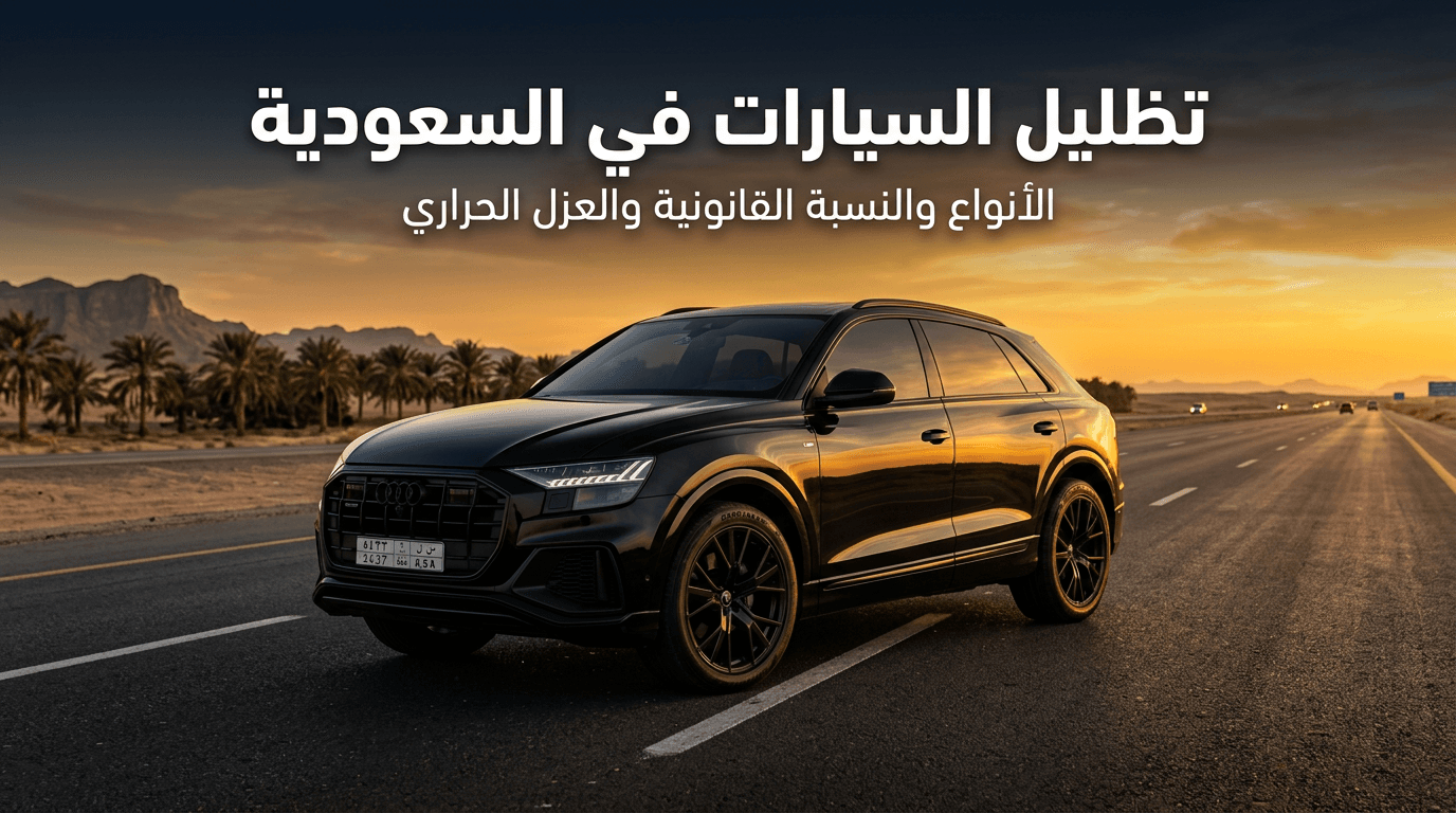تظليل السيارات في السعودية: الأنواع والنسبة المسموحة والعزل الحراري